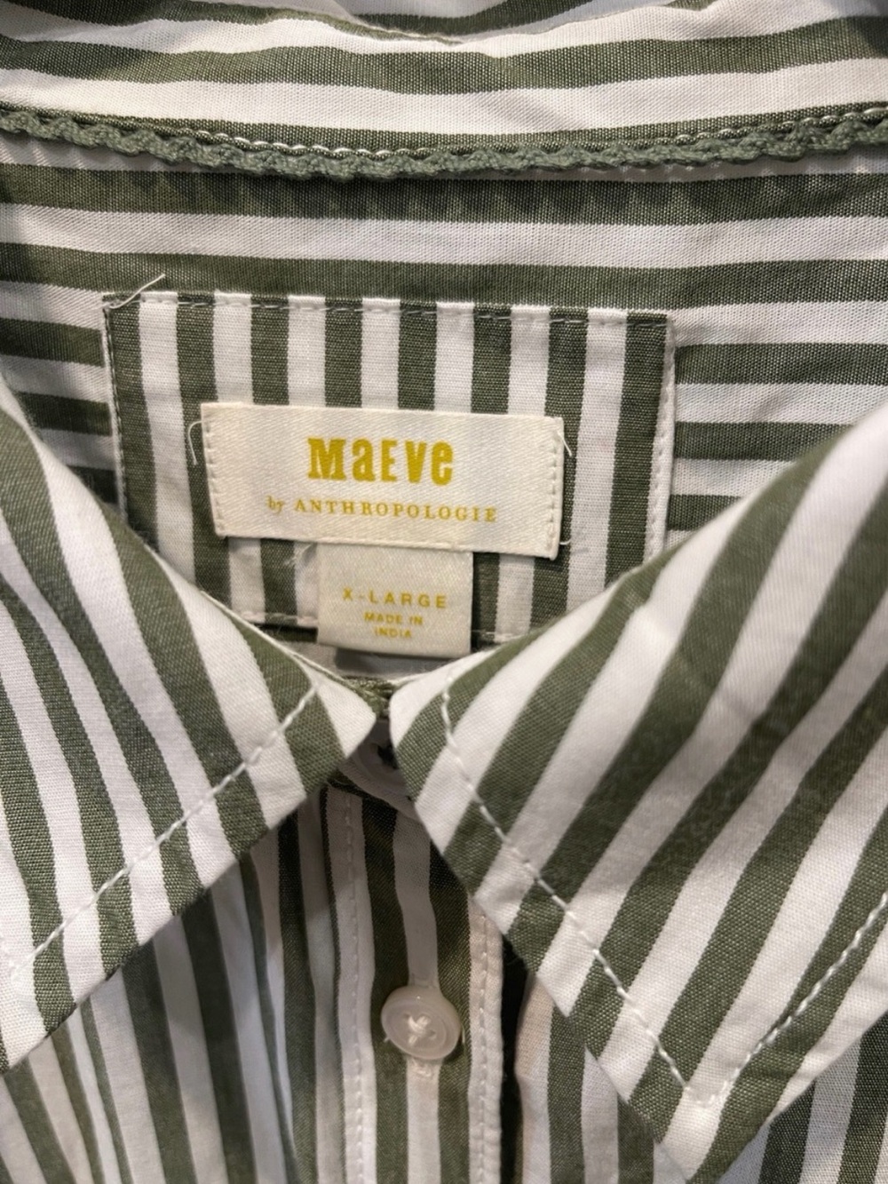 Maeve by Anthropologie “The Bennet” Striped Button-Down Shirt, size Large. - Picture 4 of 5